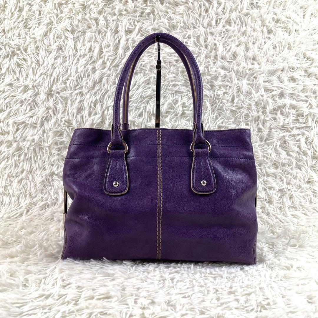 ✨美品✨　TOD'Sトッズ　ハンドバッグ　パープル　保存袋　大容量