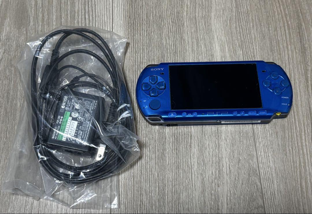 PSP本体 ブルー ACアダプター付き バッテリー無し