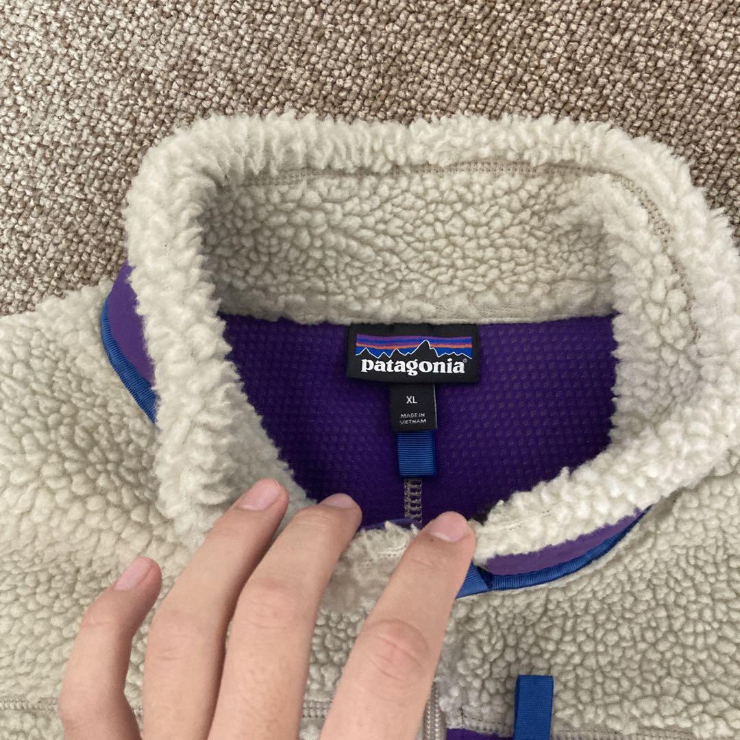 patagonia レトロX ベスト XLナチュラル × パープル
