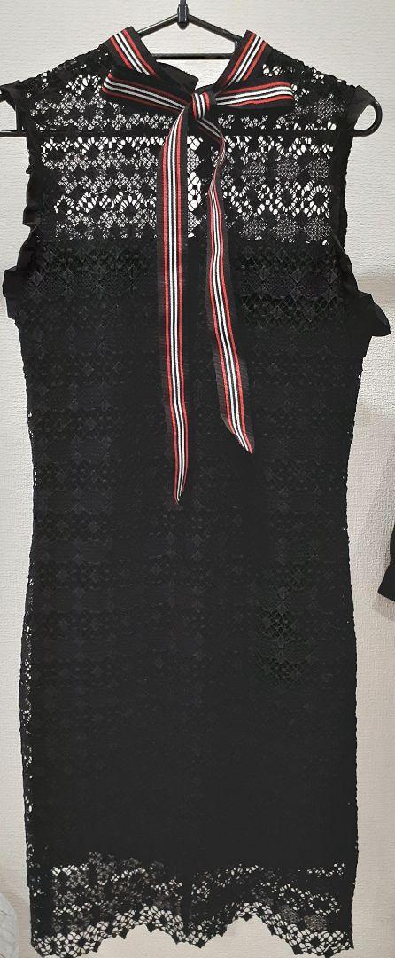 【美品】ANM&UNCLE レース ノースリーブ ミニワンピース 黒