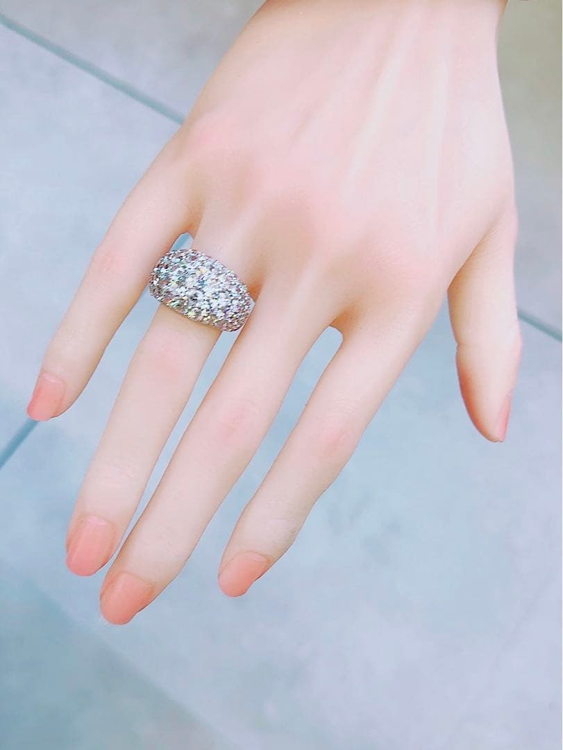 ★7.00ct★✨ダイヤモンド大振りパヴェエタニティリング指輪