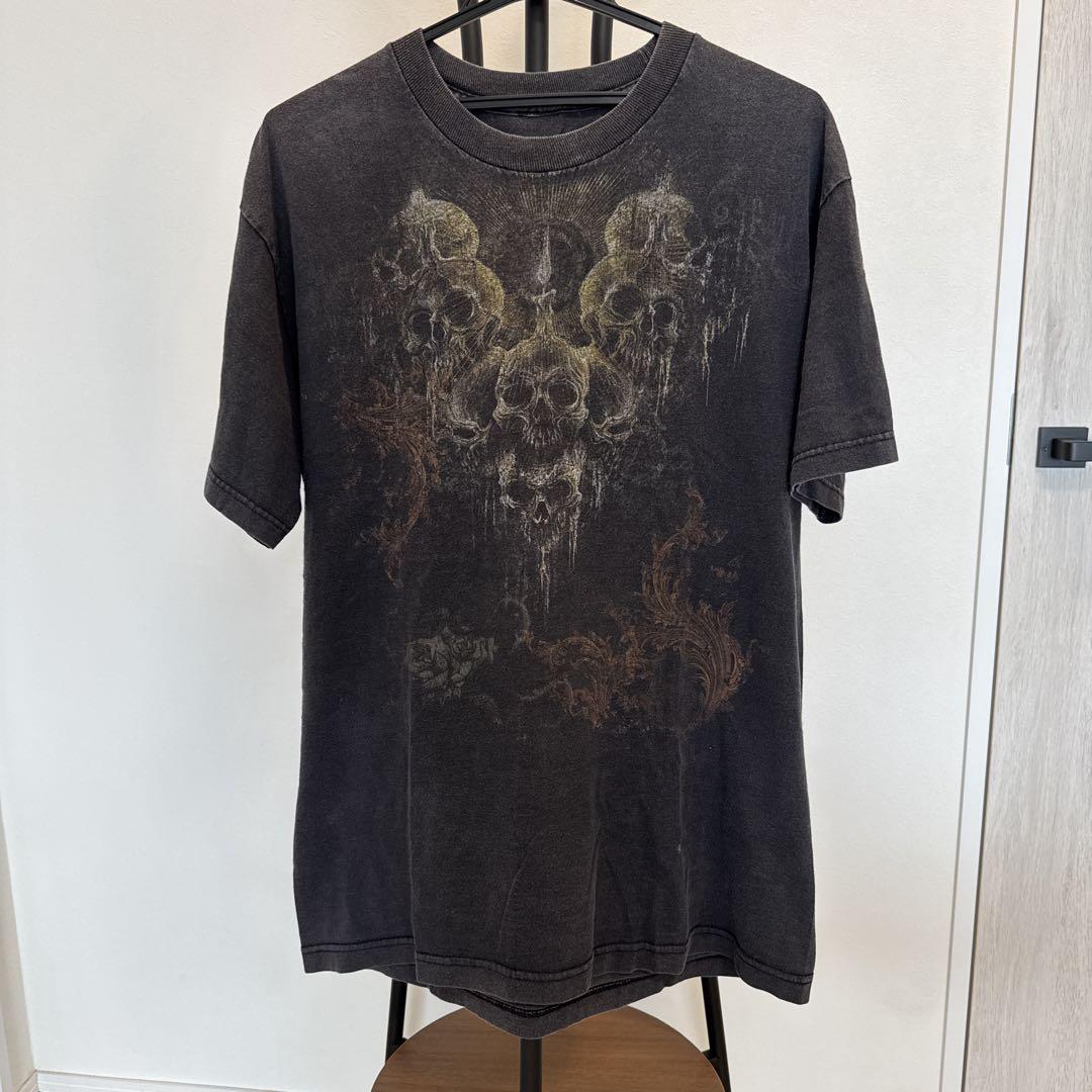 スカルプリント　ヴィンテージ オーバーサイズTシャツ 黒　Lサイズ相当　希少