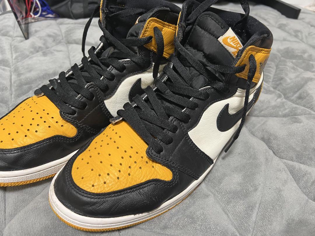 Nike Air Jordan 1 ハイカット スニーカー ブラック/イエロー