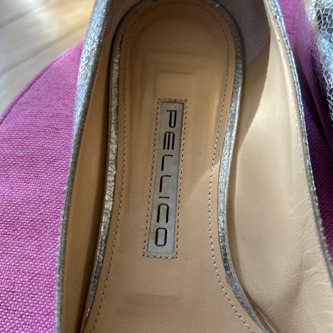 PELLICO シルバーポインテッドトゥパンプス