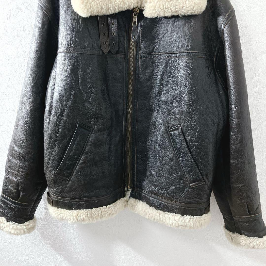 RAF USNAVY AIR FORCE ムートンフライトジャケット42XL古着