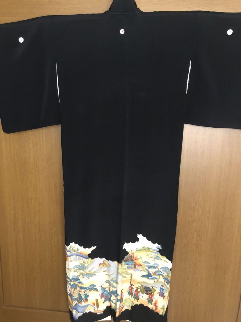 ＼半額SALE／ 正絹 黒留袖 袷 着物・浴衣