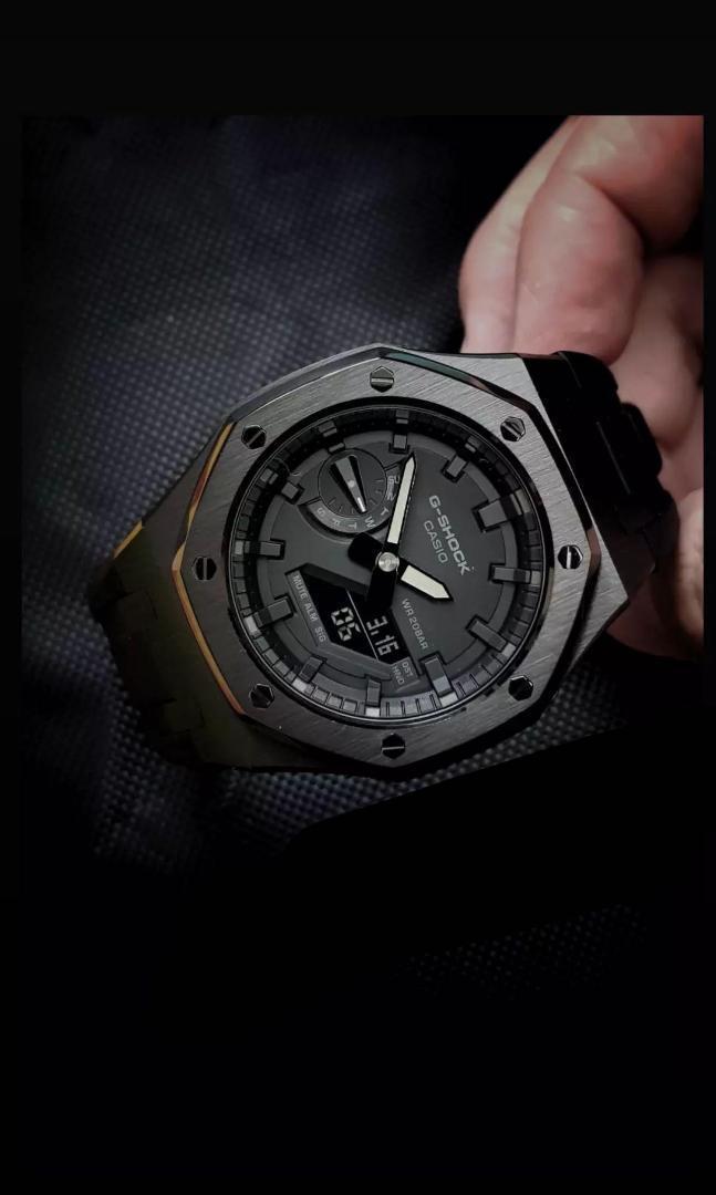 GA-2100 GA-2110 第四世代ベゼル&ベルト カスタム パーツ 黒＆黒