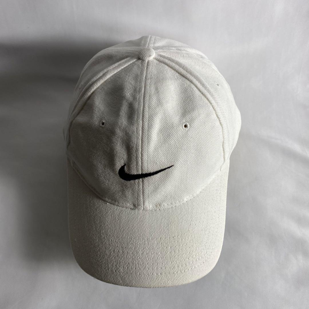 希少‼️90s NIKE ワンポイント スウッシュ 刺繍 唾ウラ緑 6パネル