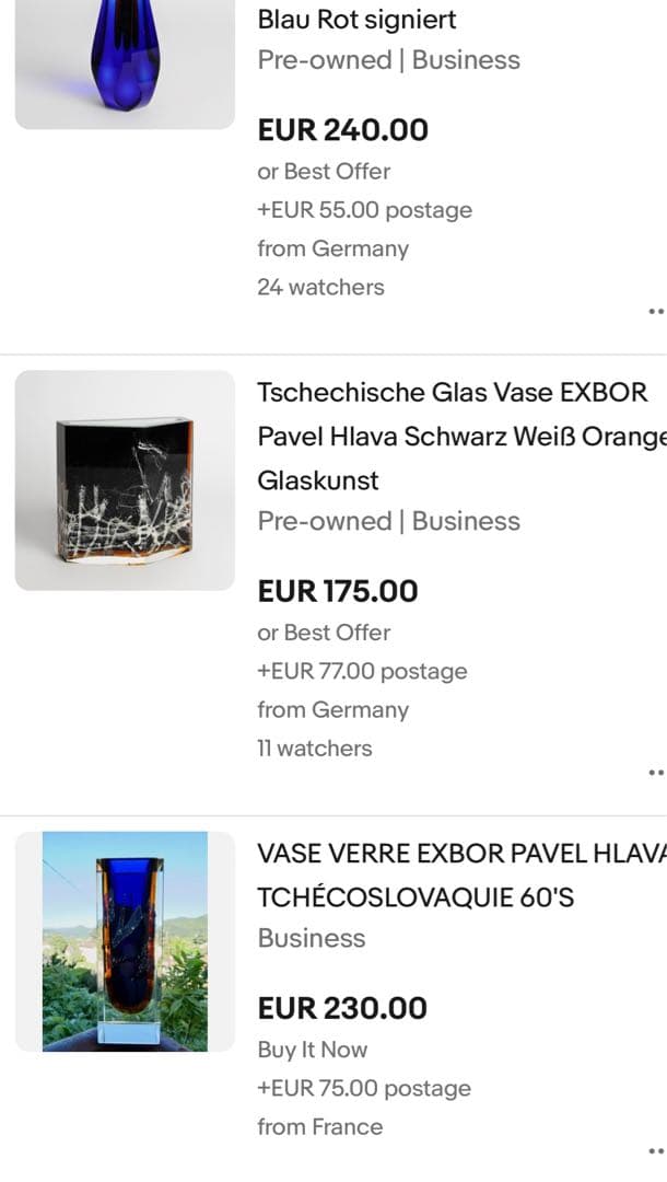 Pavel Hlava Exbor チェコガラス　花瓶　60-70年代