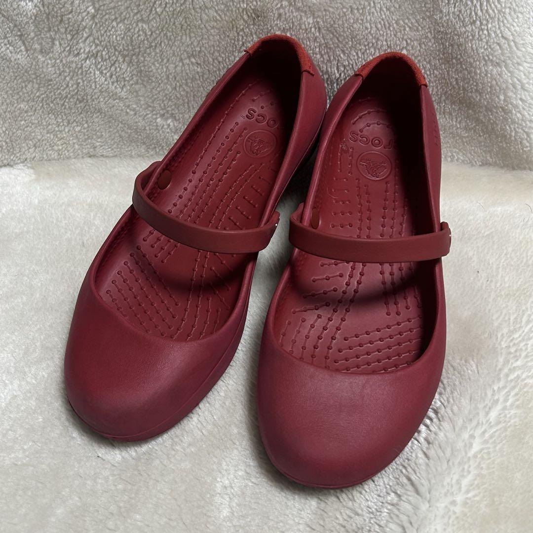 crocs⭐︎クロックス 廃盤アリスワーク フラットシューズ RED w6