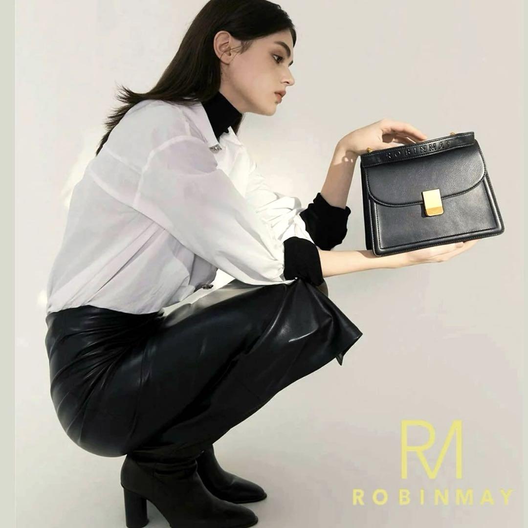 MAX80%OFF／セール開催中 ROBINMAY ロゴ エンブレム ハンドル デザイン レザー バッグ