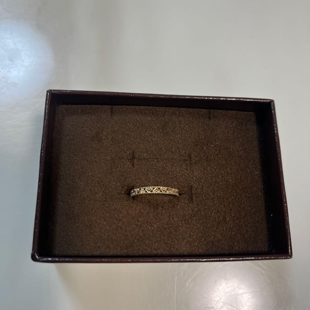 アガット　K10ダイヤモンドピンキーリング