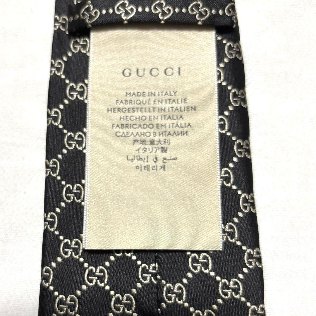 GUCCI グッチ　ネクタイ　現行　ブラック　GG柄　極美品