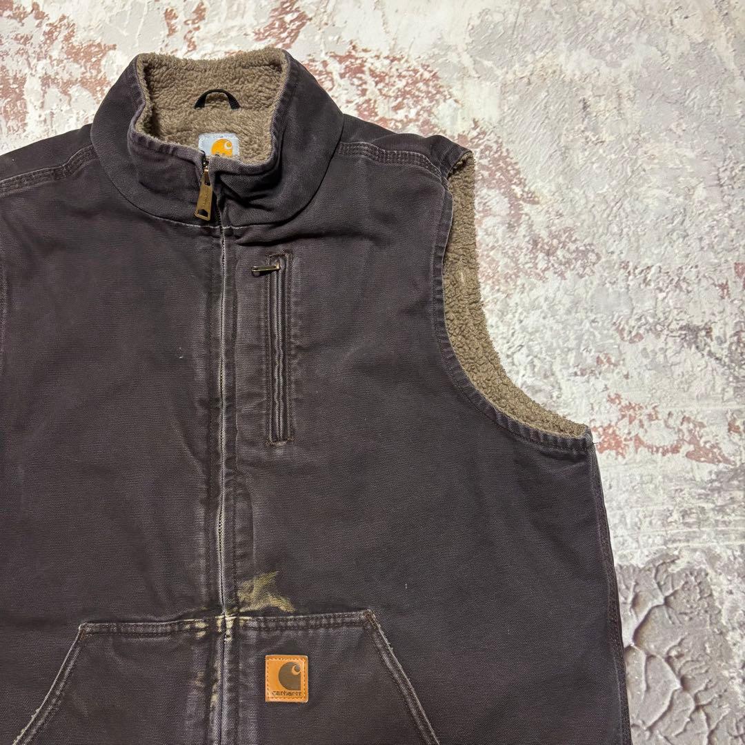 carhartt カーハート ダックベスト 裏ボア ブラウン V33DKB LTL Carhartt