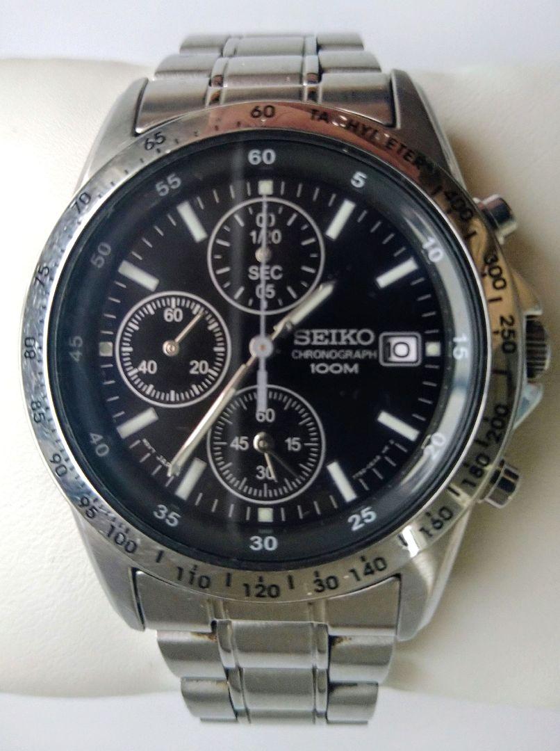 お値下げ❗️電池交換済]SEIKO セイコー クロノグラフメンズ腕時計