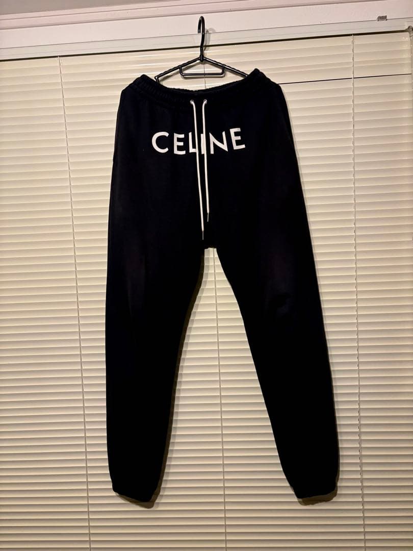 CELINE セリーヌ フロントロゴスウェットジョガーパンツブラックM CELINE