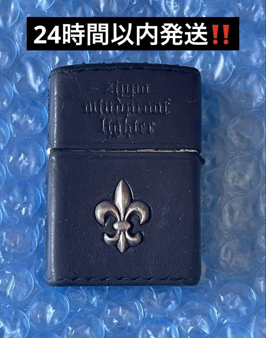 ZIPPO 革巻きメタル ユリ ブラック