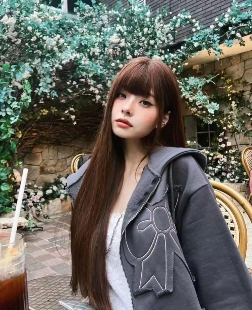 YOUHEE RIBBON HOOD ZIP-UP リボン パーカー ブラック