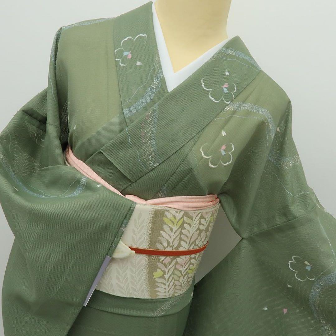 美品 洗える夏着物 トールサイズ 薄物 小紋 着物 A2154