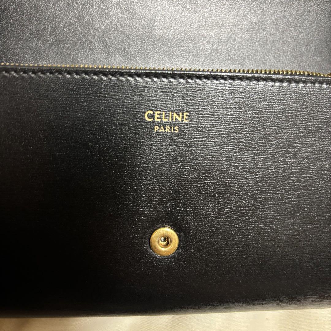 【美品】セリーヌ　長財布　CELINE ウォレット トリオンフ 黒
