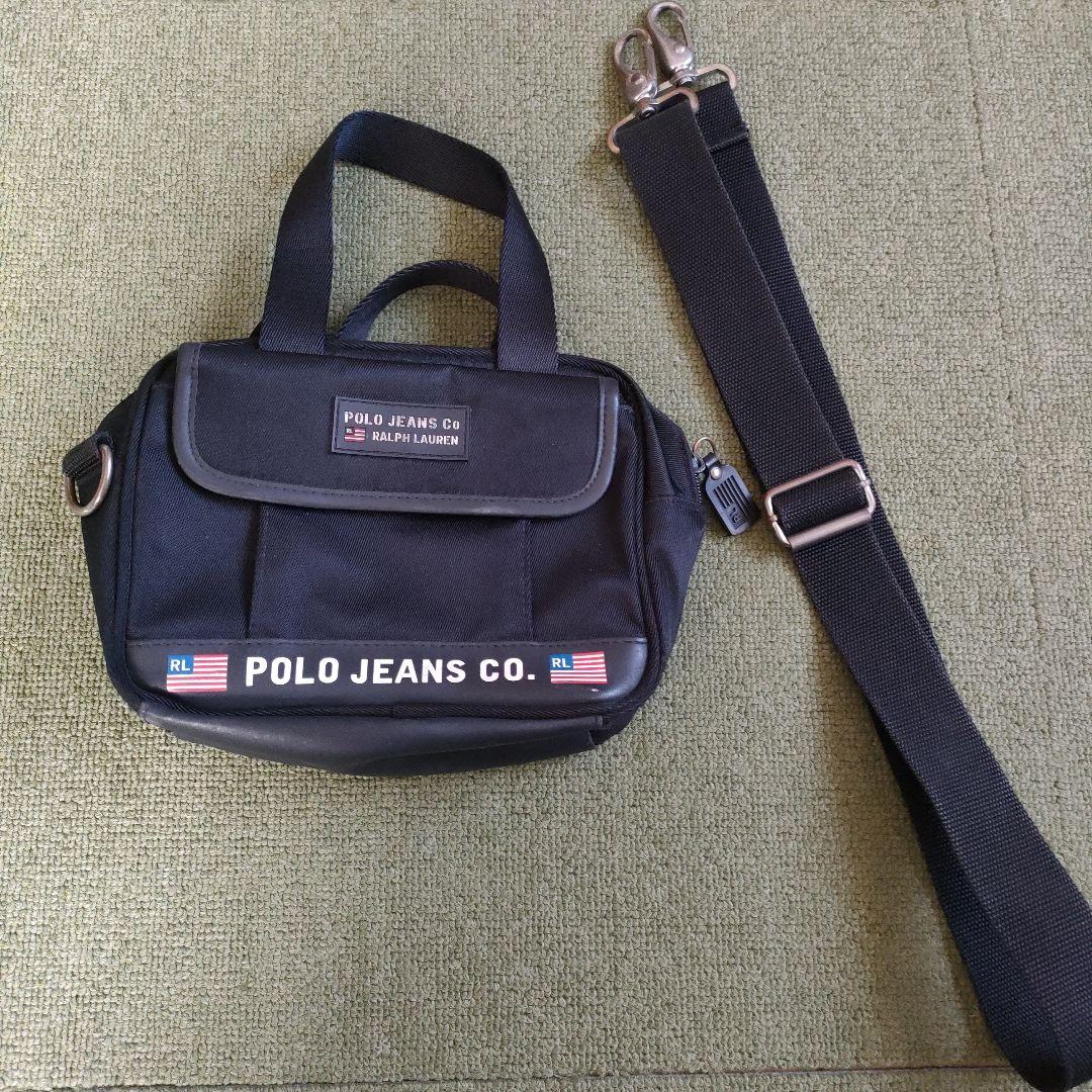 POLO JEANS CO. 黒 ショルダーバッグ　y2k 　　お洒落　古着