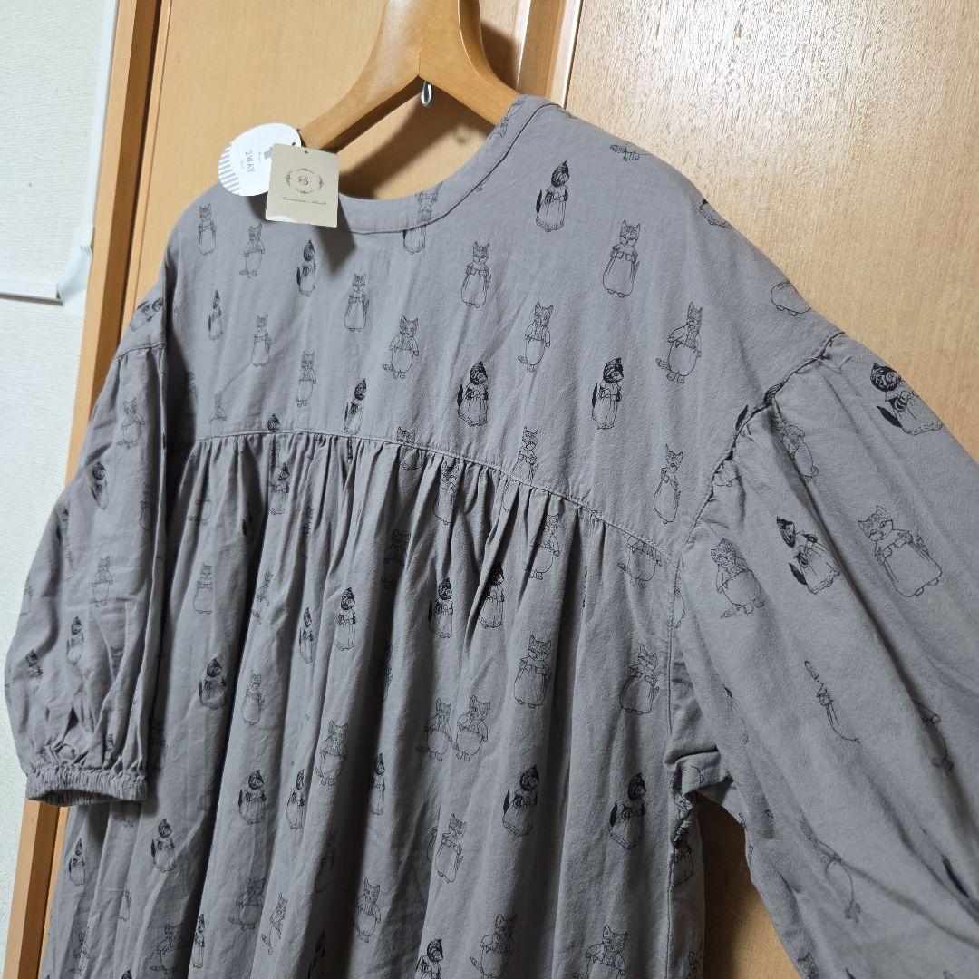 新品 ピーターラビット×サマンサモスモス 総柄ワンピース 2way グレー