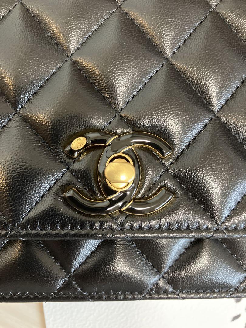24A CHANEL CC ウールコットンなチェーンウォレット 24K CHANEL CC_クラシックチェーンウォレット ターンロック