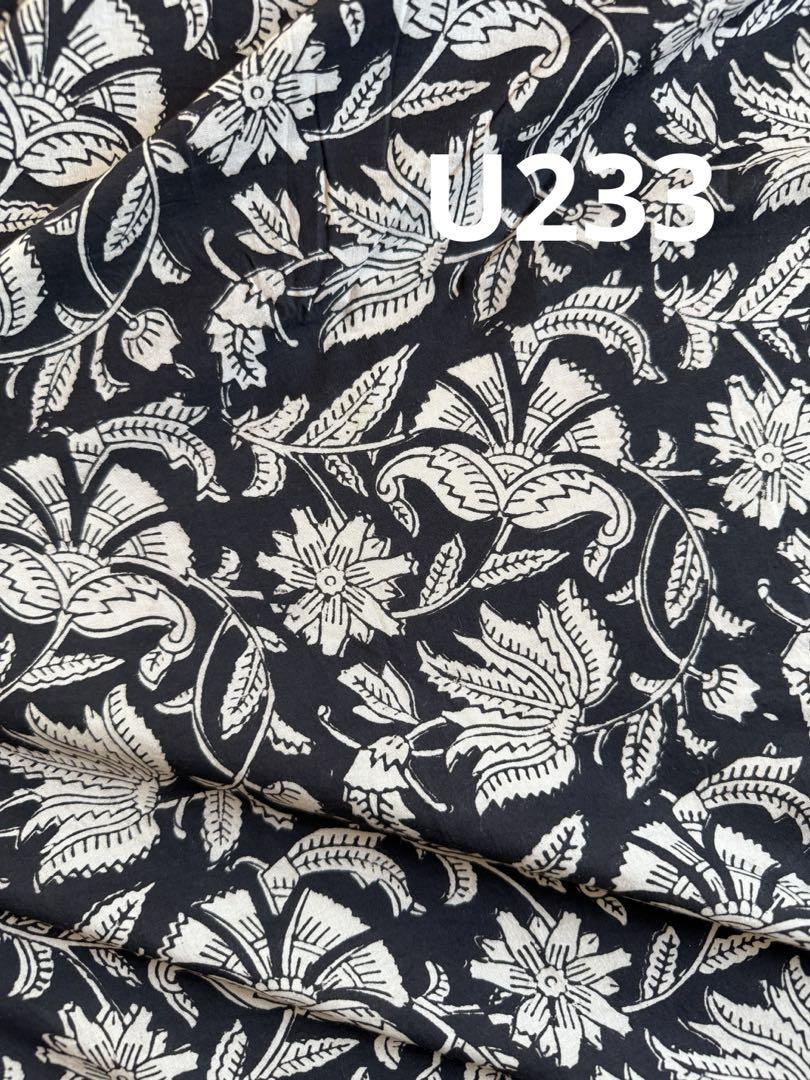 U233 インド綿 ハンドブロックプリント お好きな数量でカット