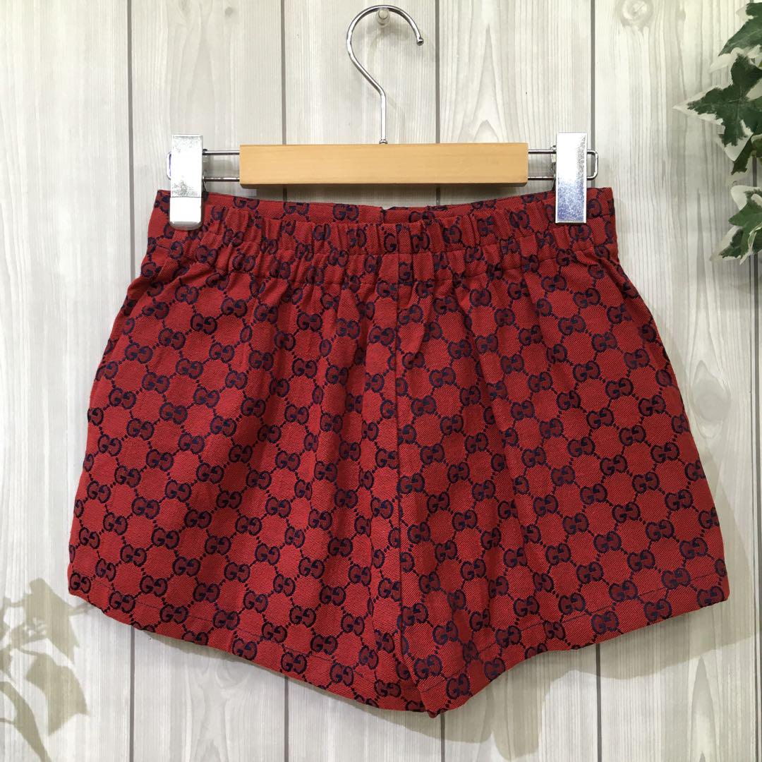 グッチ パンツ ショートパンツ 柄 赤 S