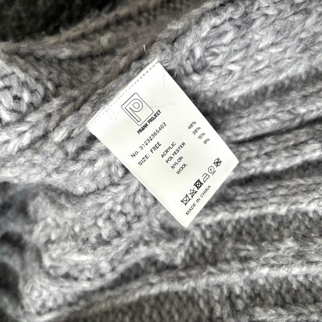 PRANK PROJECT ケーブルペイントニットプルオーバー ブラック 黒色 PRANK PROJECT ケーブルペイントニットプルオーバー ブラック 黒色