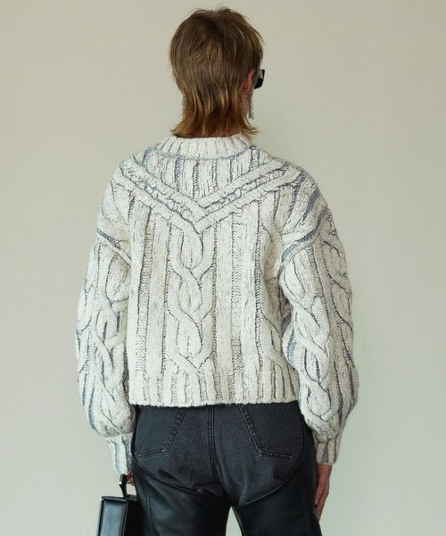 PRANK PROJECT ケーブルペイントニットプルオーバー ブラック 黒色 PRANK PROJECT ケーブルペイントニットプルオーバー ブラック 黒色