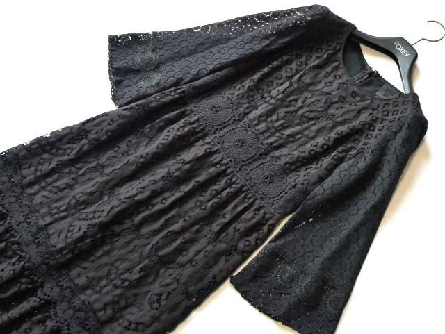 美品☆ANNA SUIアナスイ♪USA製♪ブラック 総レースワンピース