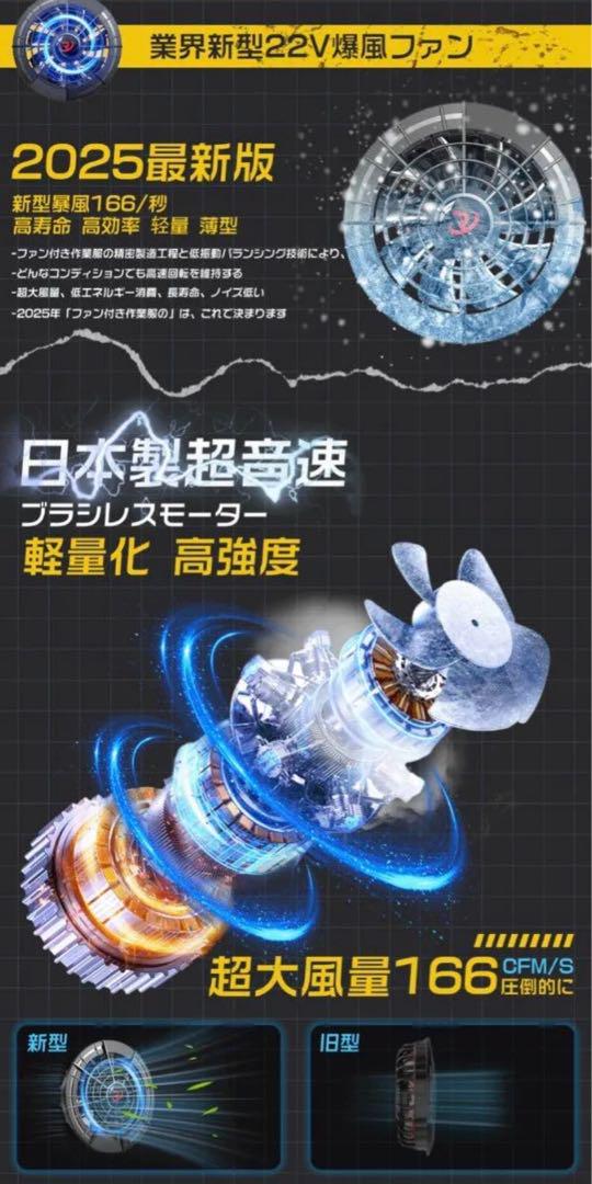 新品 空調作業服 バッテリー ファン付きベスト 30000mAh 22V