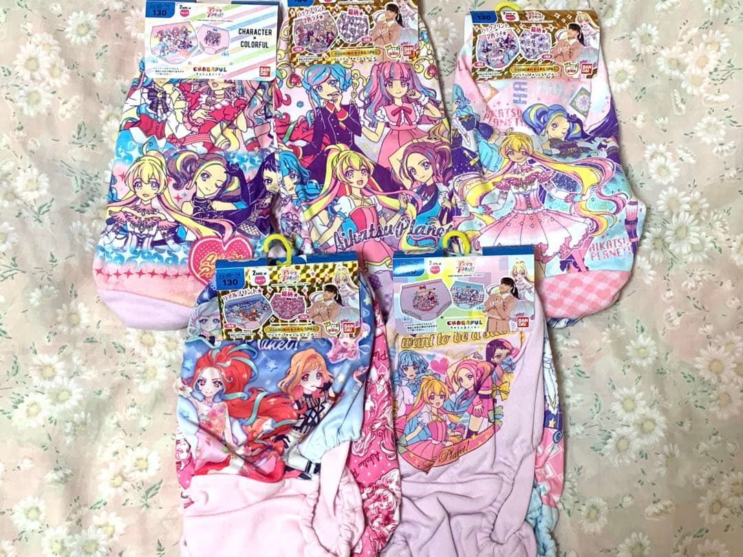 アイカツプラネット 2枚組ショーツ 5点セット 130cm130cm・BANDAI