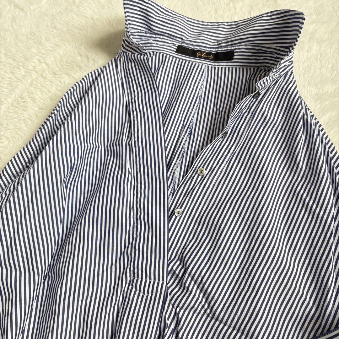 美品】Squady ストライプスキッパーシャツ オーバーサイズ
