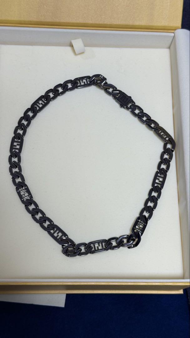 FENDI フェンディ FFチェーンネックレス チョーカー ブラッククローム