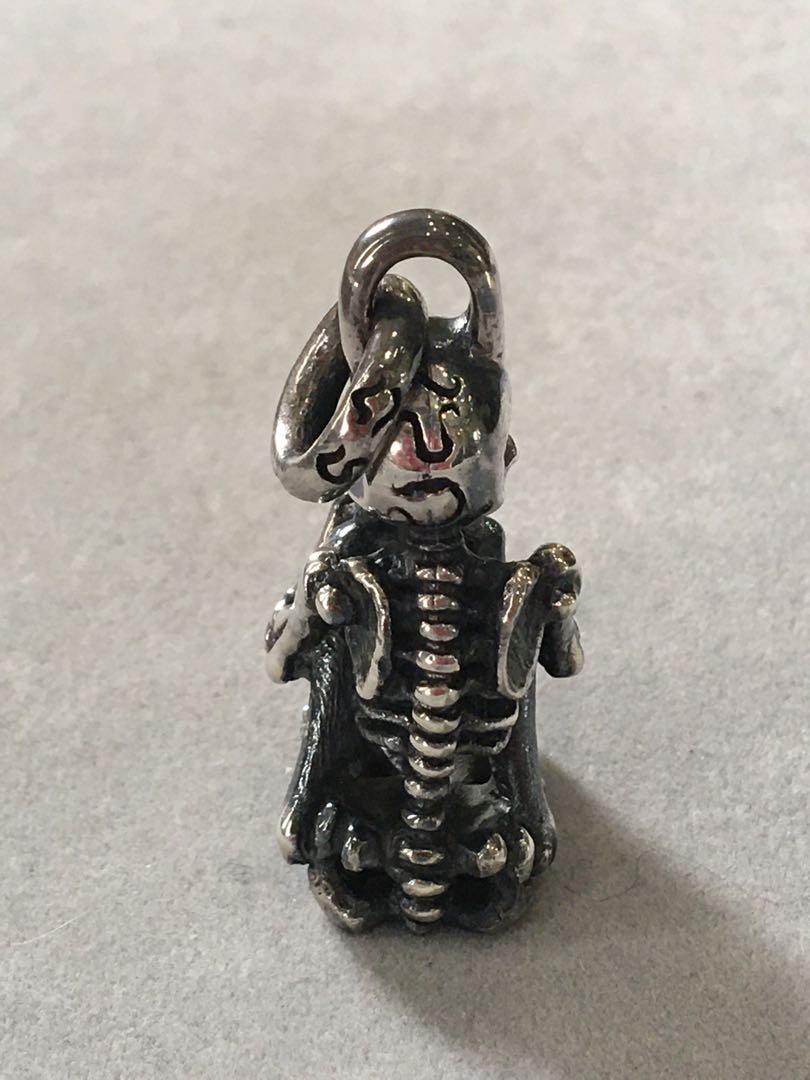 [新品] silver925 クラリネットを吹くスカル　骸骨　ペンダントトップ
