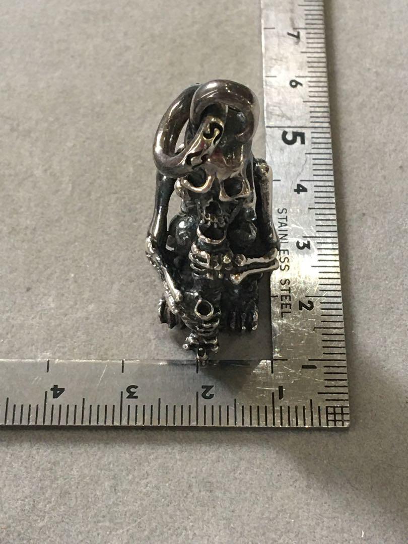 [新品] silver925 クラリネットを吹くスカル　骸骨　ペンダントトップ