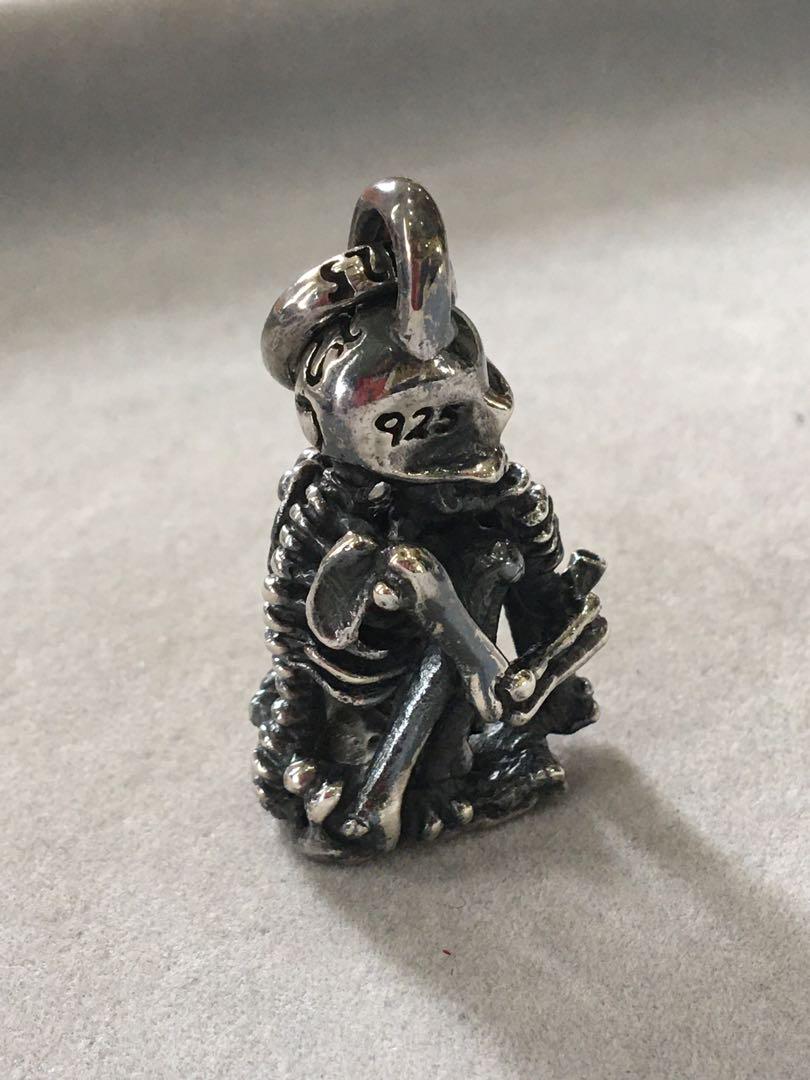 [新品] silver925 クラリネットを吹くスカル　骸骨　ペンダントトップ