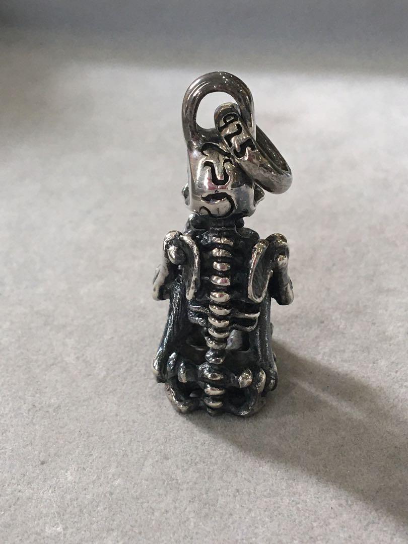 [新品] silver925 クラリネットを吹くスカル　骸骨　ペンダントトップ