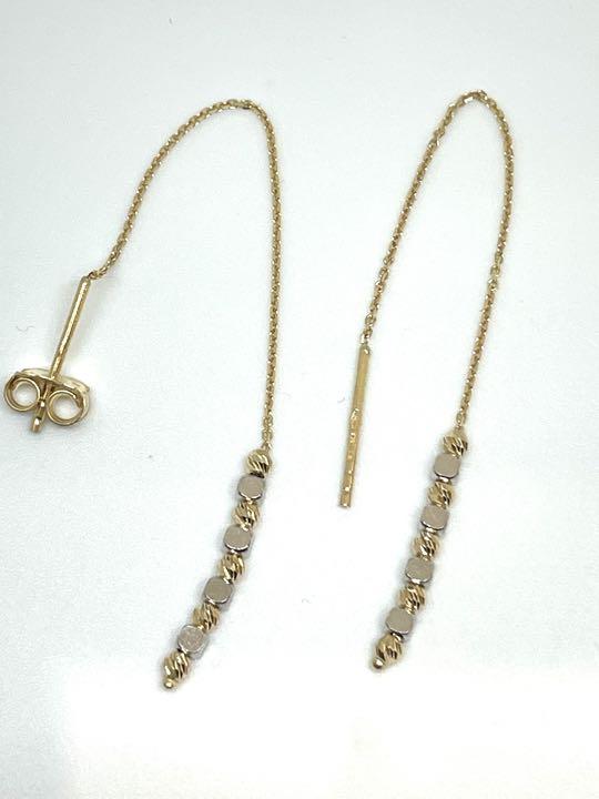 【新品】K18YG/K18WGウノアエレアメリカンピアス