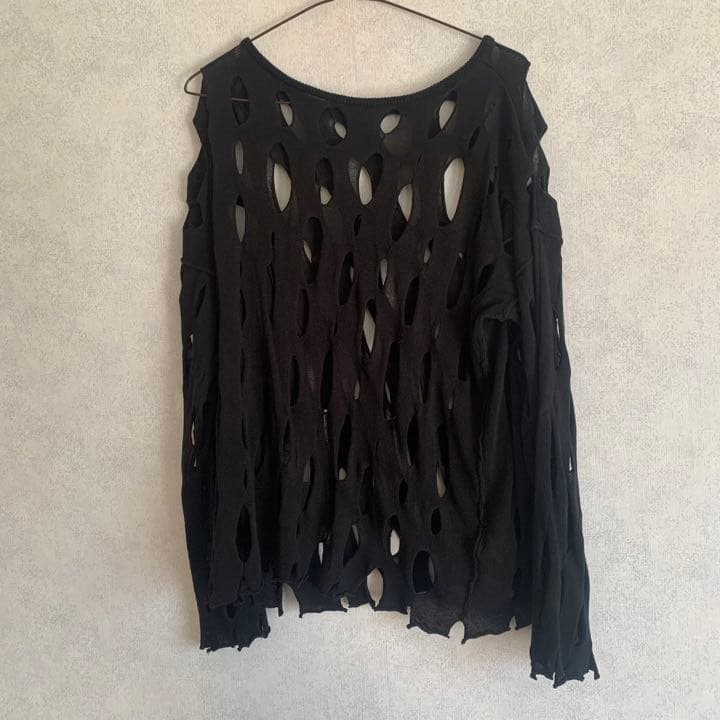 正規販売店】PERVERZE hole knit black レディース