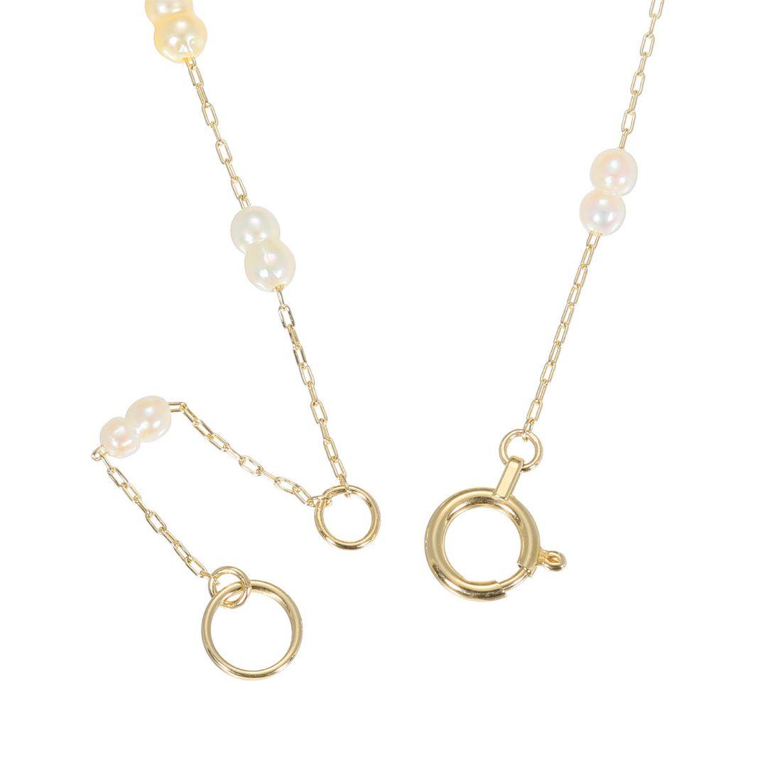 14K 無調色 ベビーアコヤツインパール ブレスレット 画像2