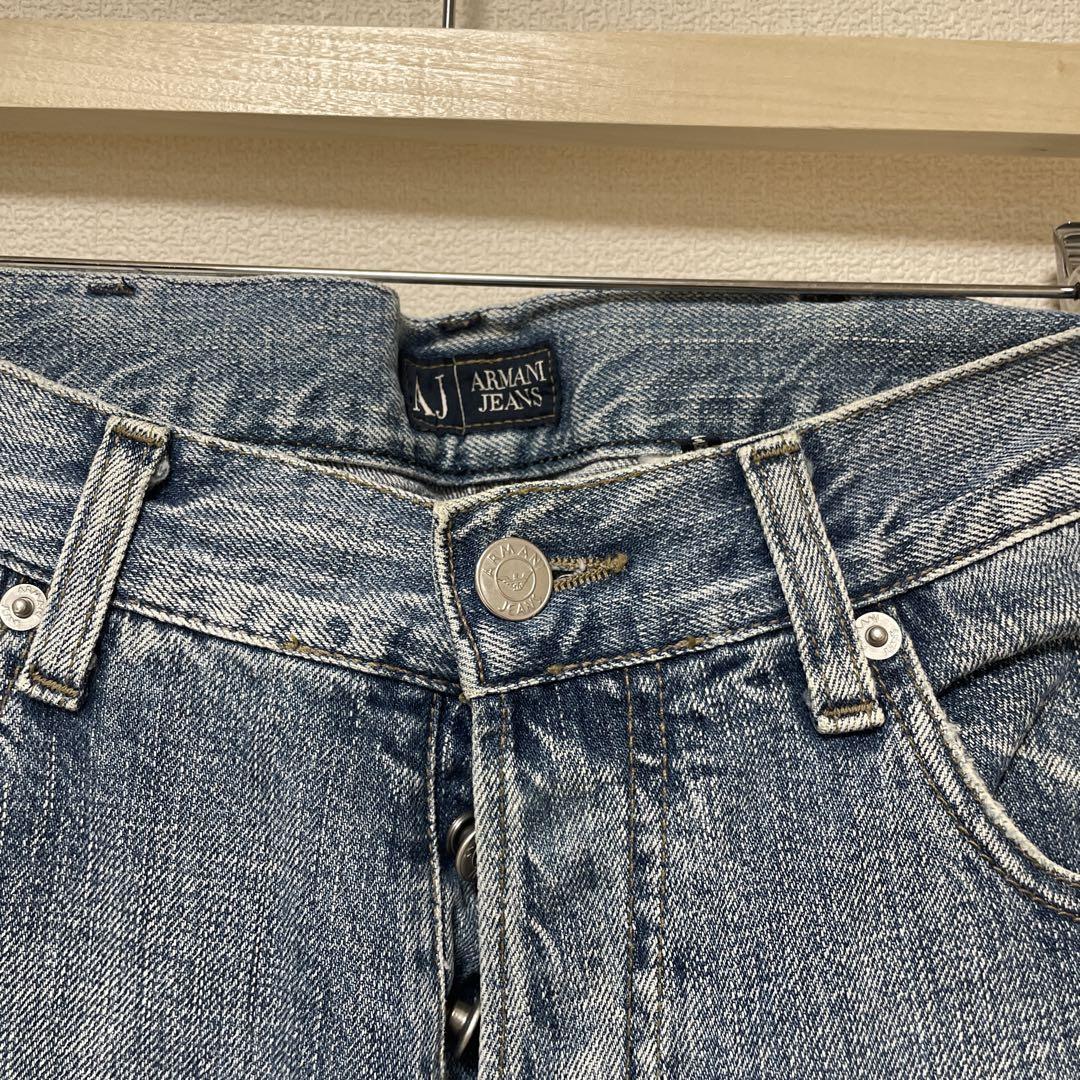 Armani Jeans ブルー ストレートジーンズ 32サイズ - メルカリ