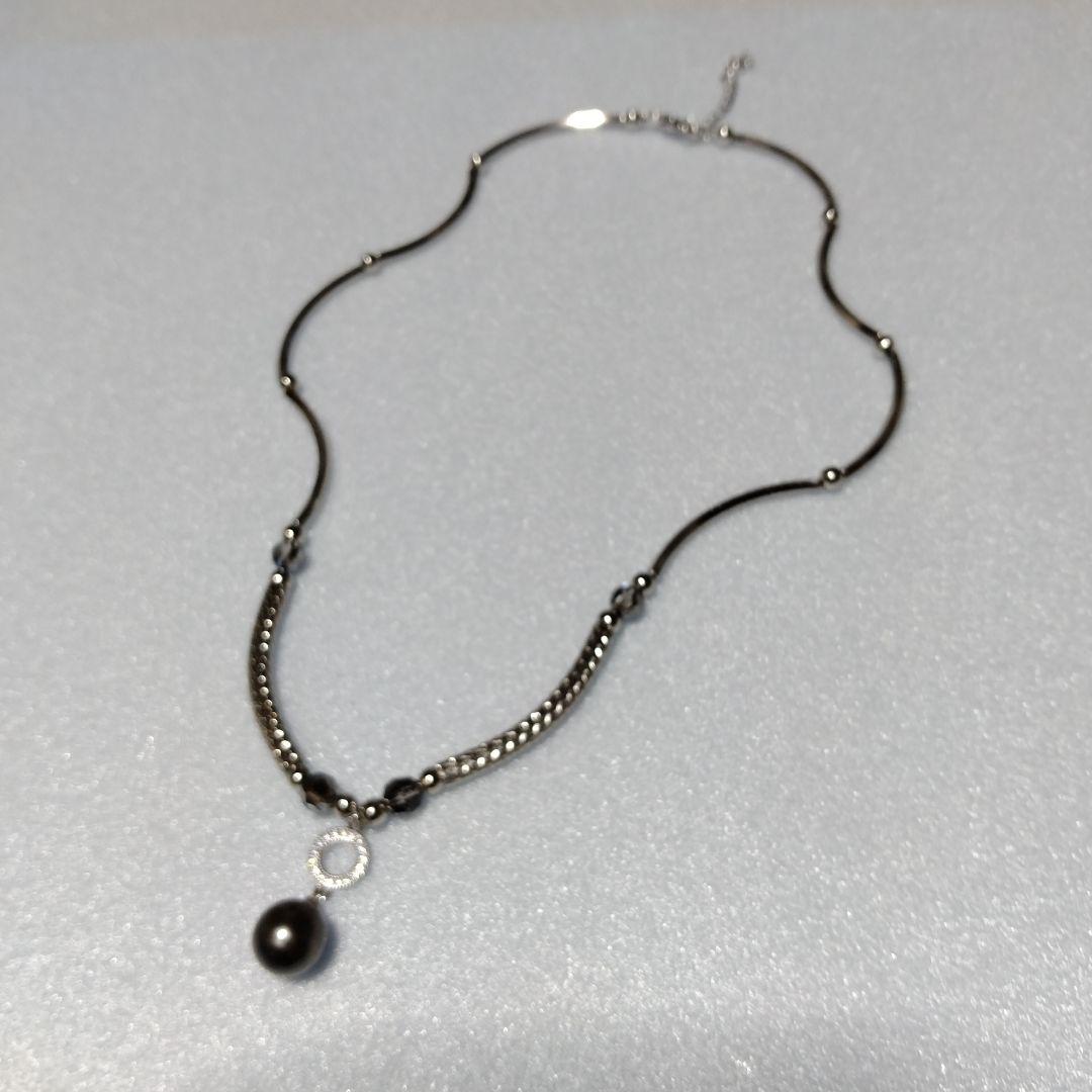 ブラックパール シルバー ネックレス