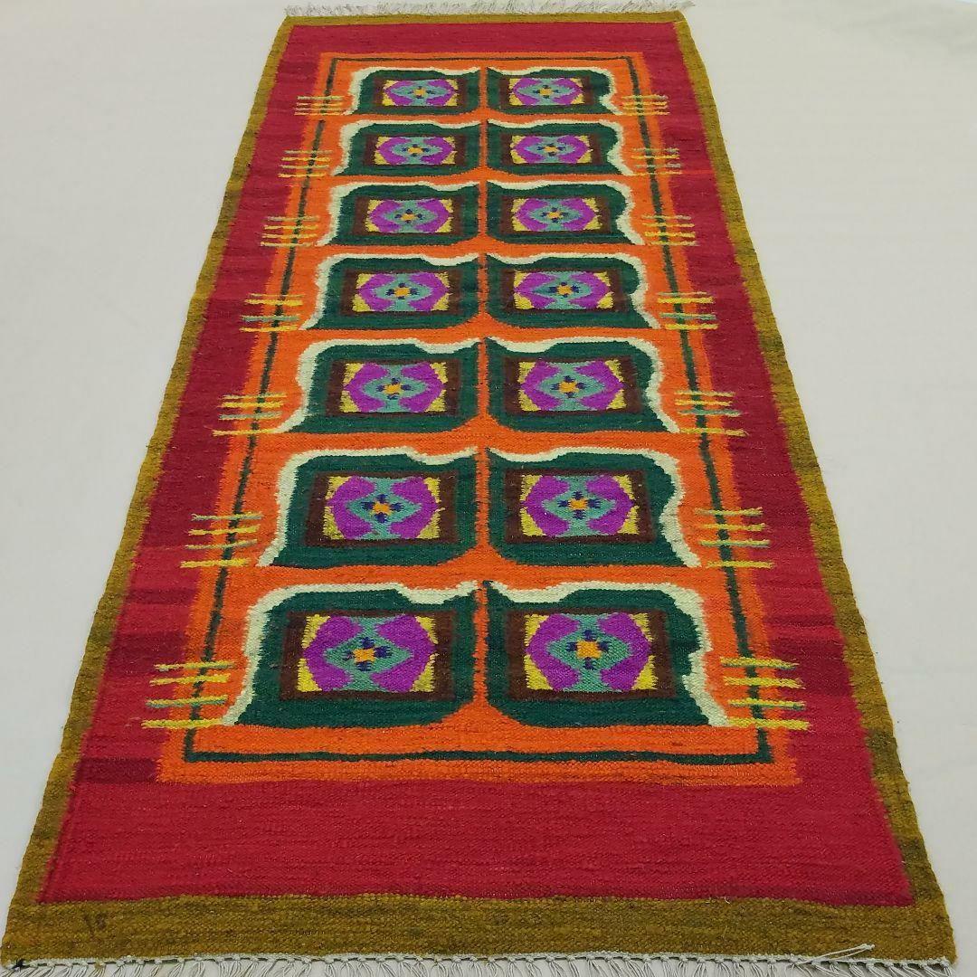 76x203cm・キリム(35)廊下敷き・ギャッベ・じゅうたん、キッチンマット 76x203cm・キリム(35)廊下敷き・ギャッベ・じゅうたん、キッチンマット