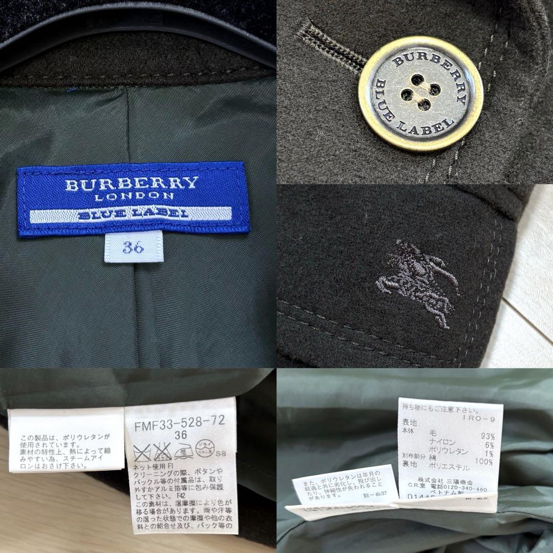 大人気✨美品 バーバリーブルーレーベル フレンチスリーブワンピース カーキ 36