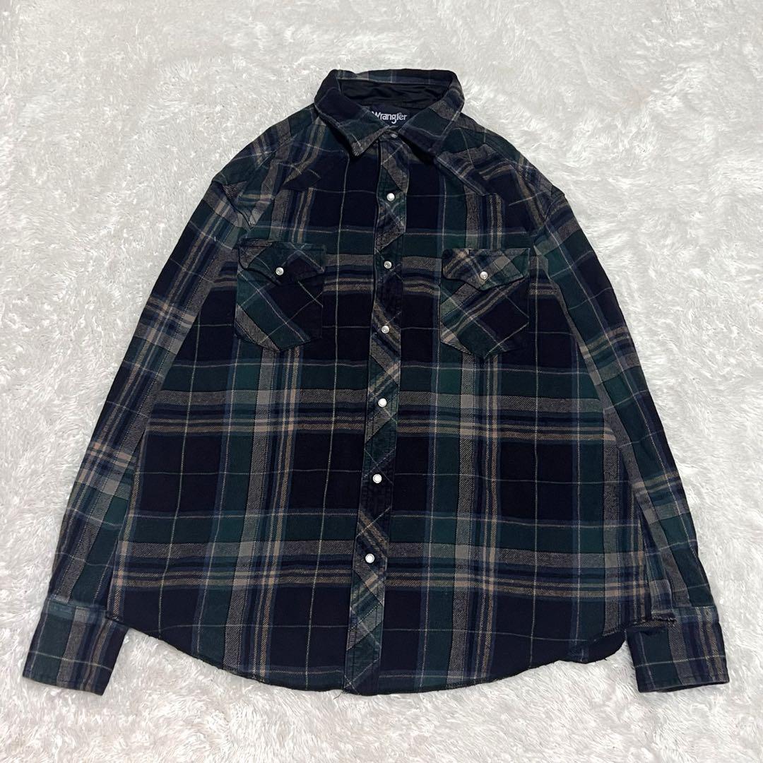90s〜00s ラングラー シャツ ネルシャツ ウエスタンシャツ XL