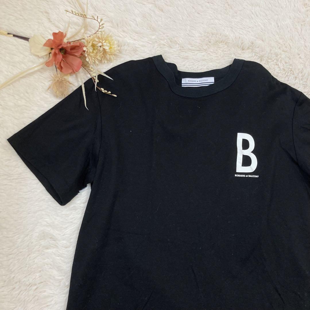 【美品・完売】ボーダーズアットバルコニー★Tシャツ 美品 ボーダーズアットバルコニー B Tシャツ TEE ブラック 半袖