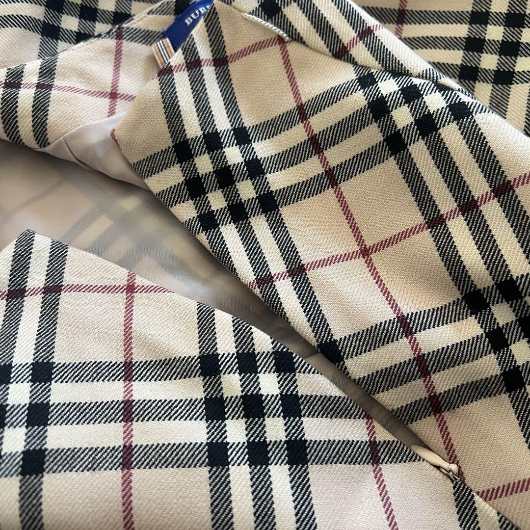 【BURBERRY】チェック柄 ひざ丈スカート※ベルト付き